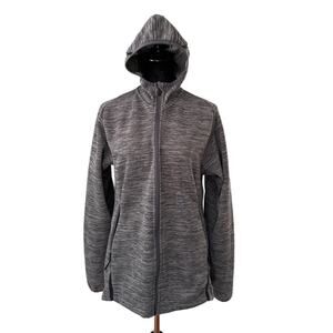 Adidas Climaheat Full Zip Jacket Hoodie Women's Gray Medium Phone Pockets